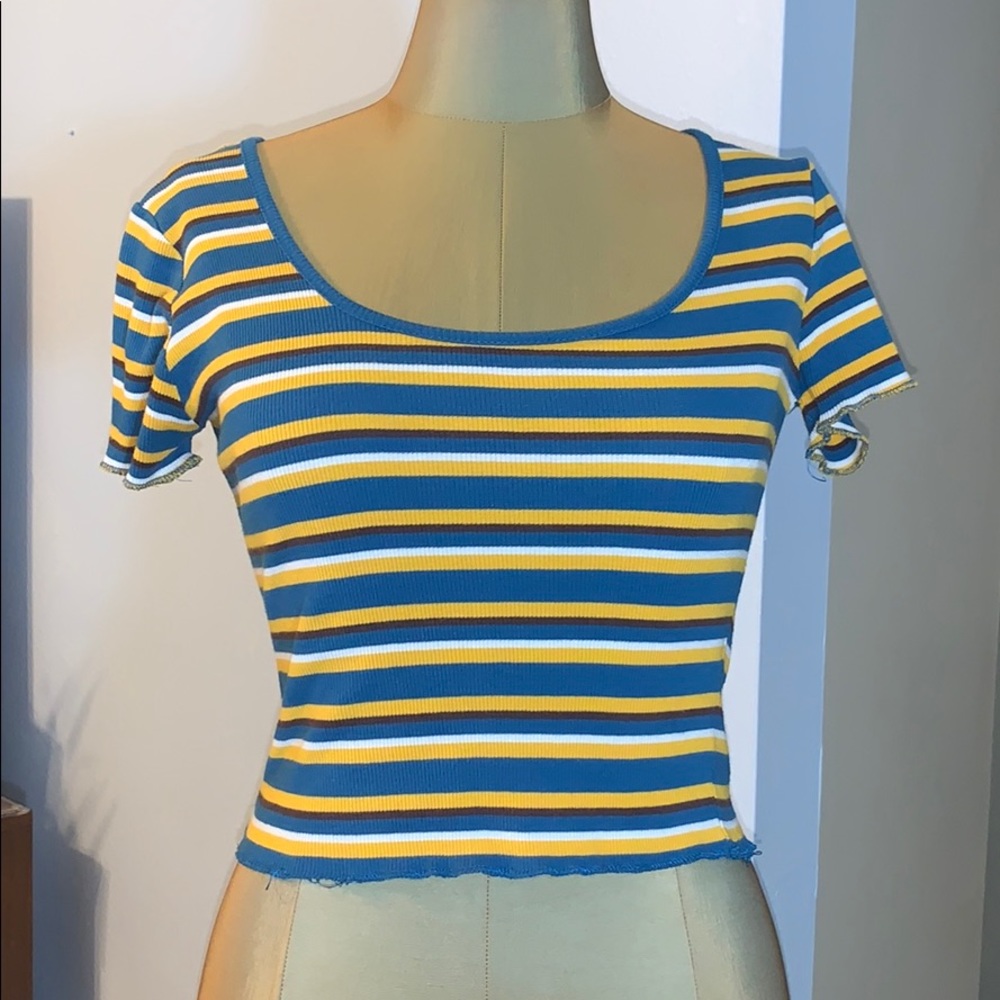 STRIPED CROP TOP🍋💙